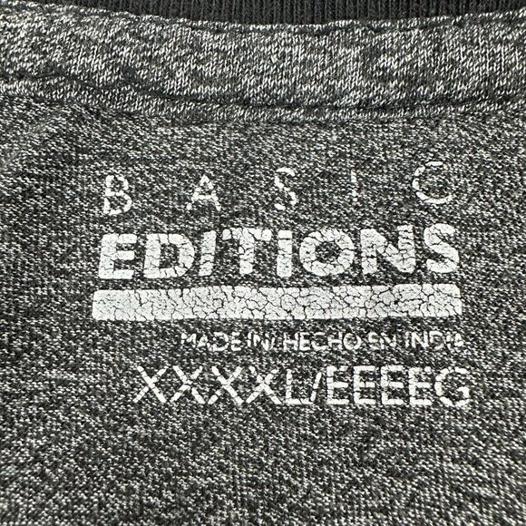 Basic Editions Mens 4xL Soft Heather Gray T-Shirt Cotton & Polyester - Picture 3 of 5